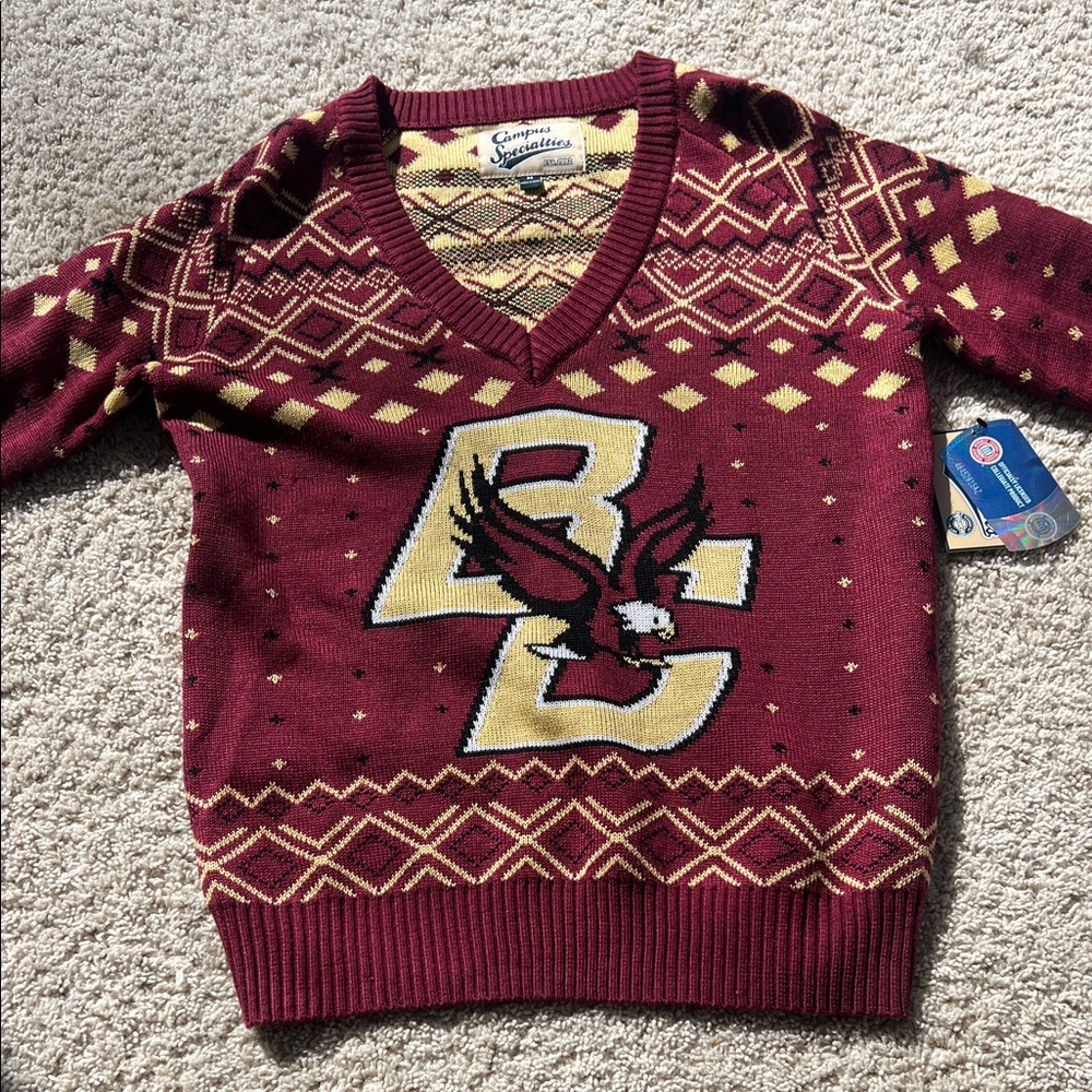 Boston College Eagles Campus Specialties Ugly Christmas sweater NWT